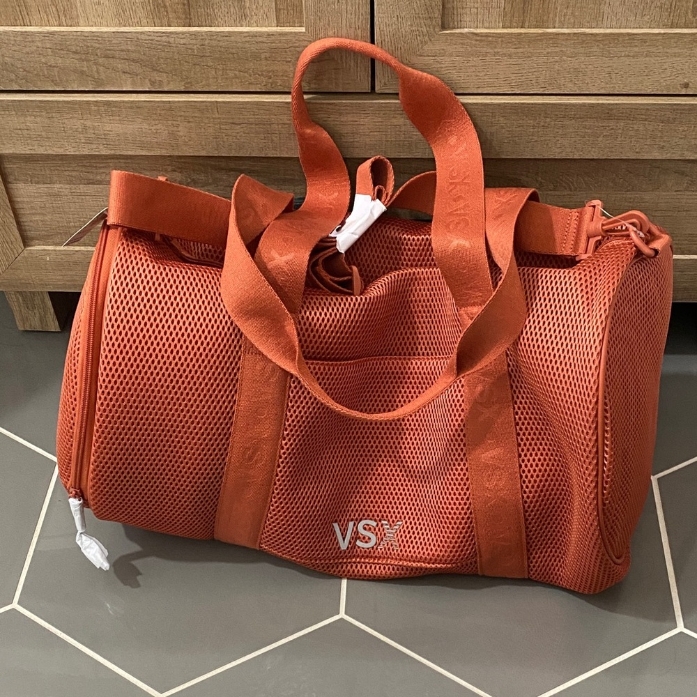 Victoria’s Secret Vibrant Orange Mesh Travel Bag